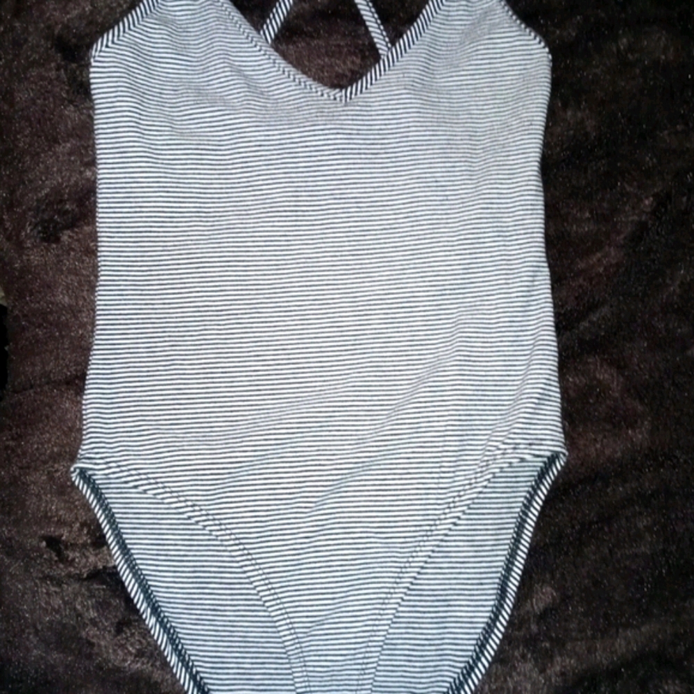 Striped body suit